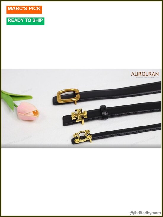PU Leather Women\'s Belt with Metal Buckle for Jeans and Dress